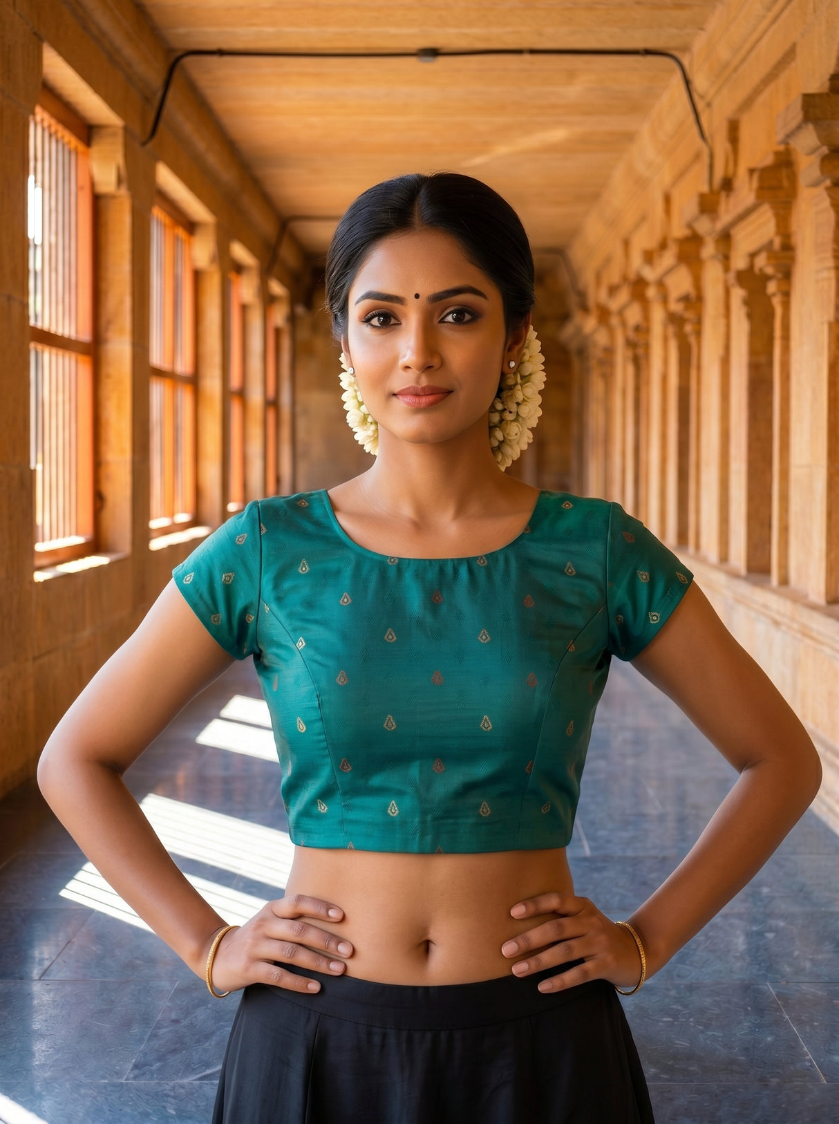 MIMOSA Pink Saree Saree — blouse close-up