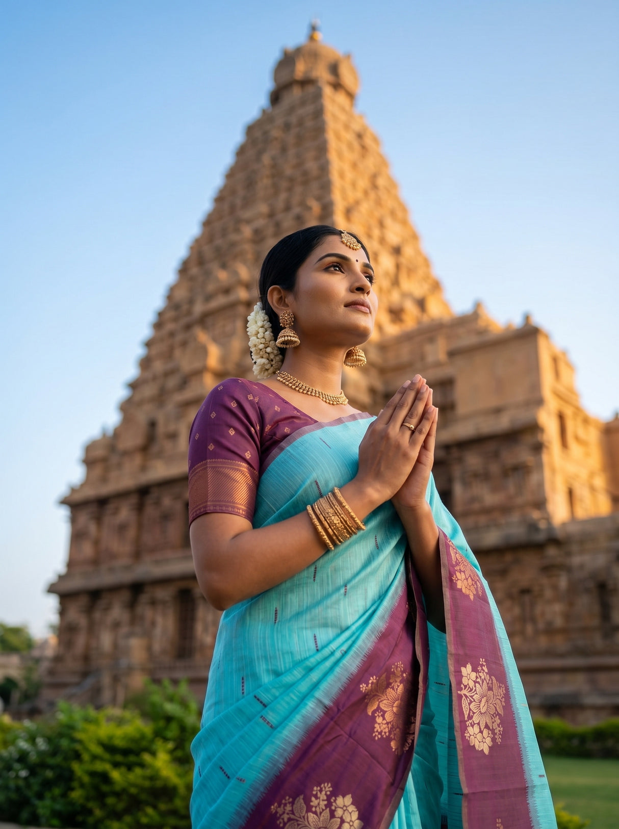 MIMOSA Sapphire Saree Saree — pose 10 styling detail