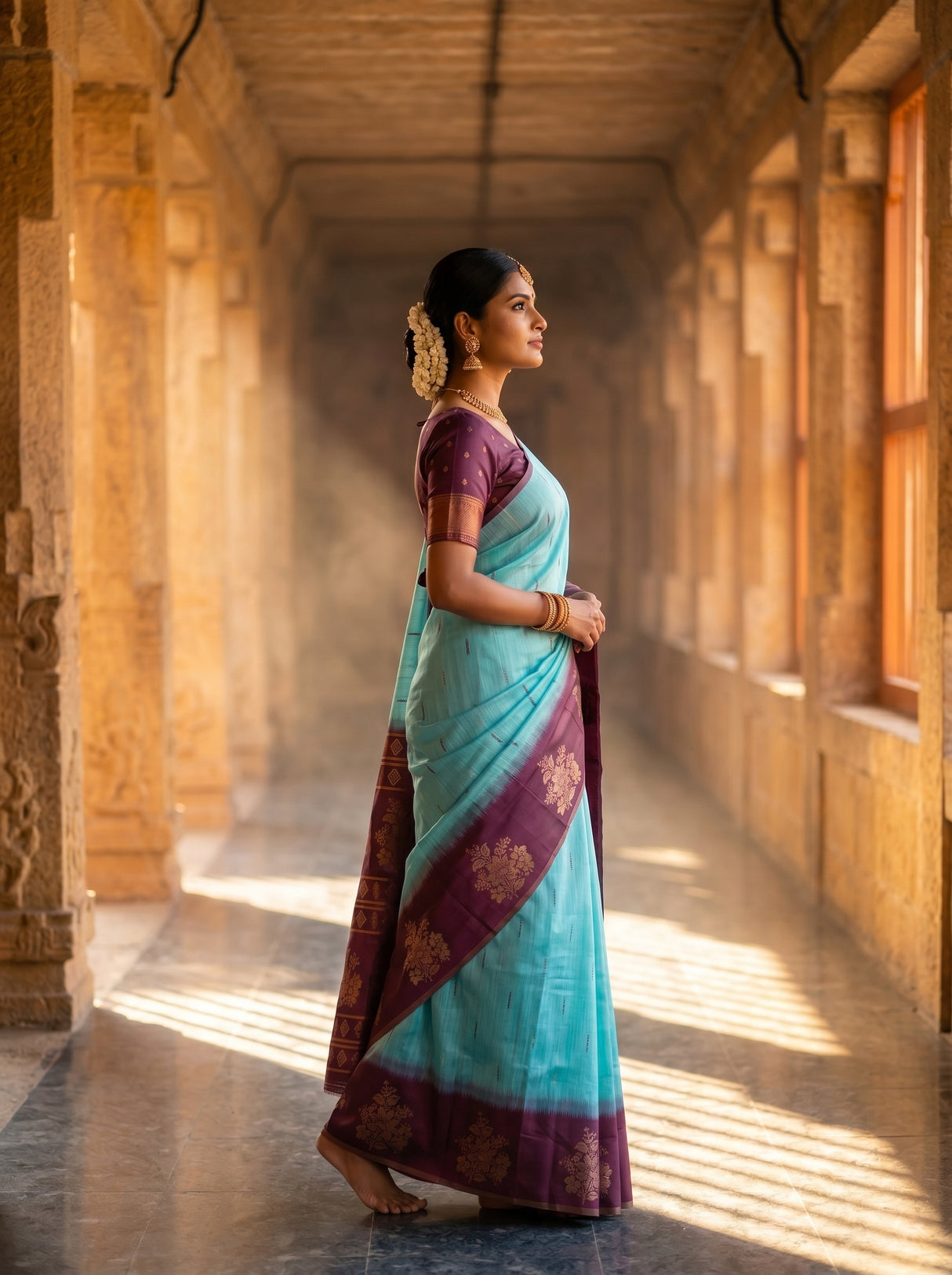 MIMOSA Sapphire Saree Saree — pose 3 styling detail