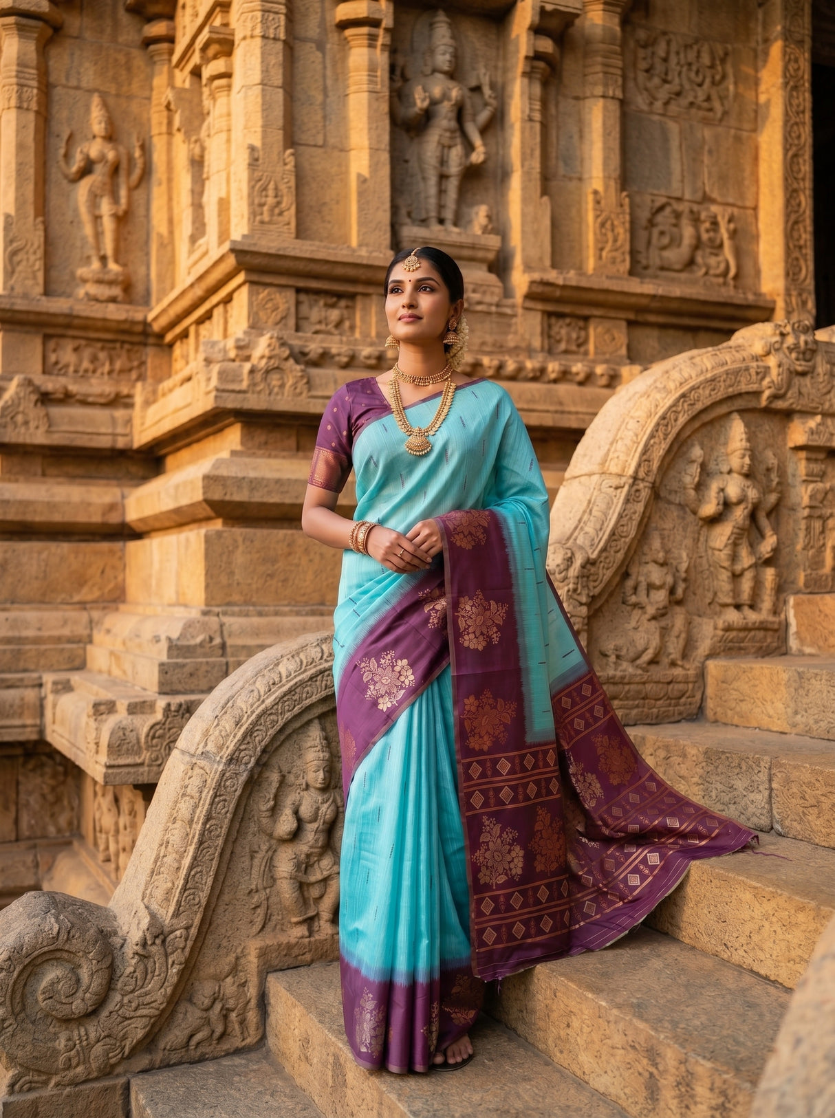 MIMOSA Sapphire Saree Saree — pose 5 styling detail