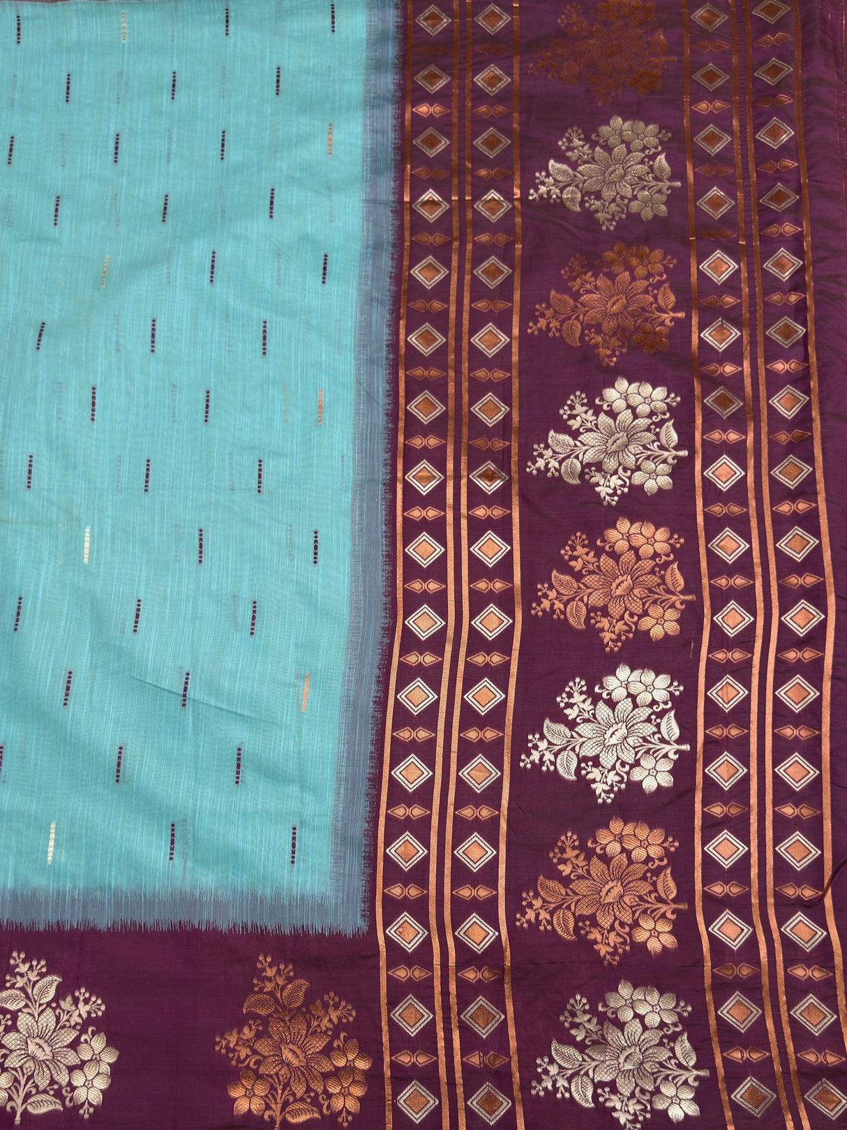 MIMOSA Sapphire Saree Saree — pallu and zari work detail