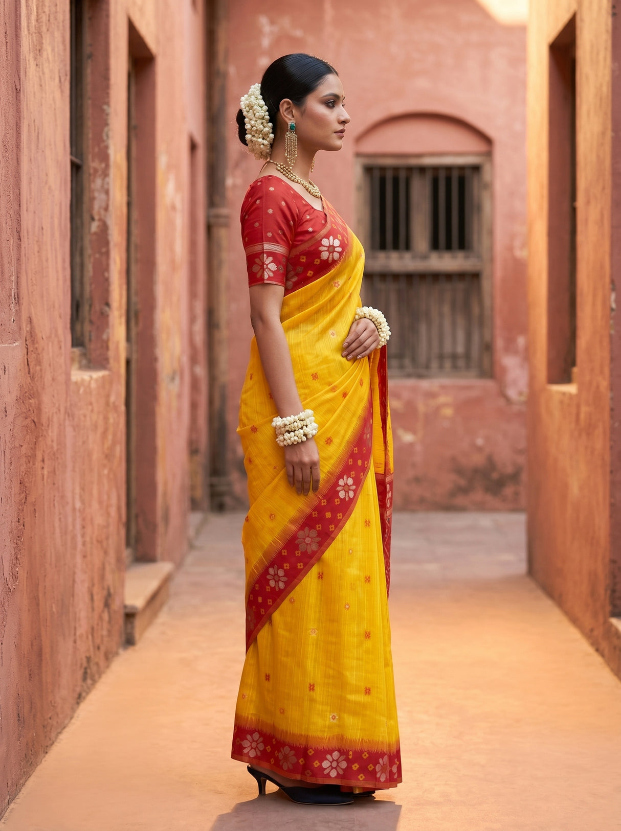 MIMOSA Gold Saree Saree — pose 3 styling detail