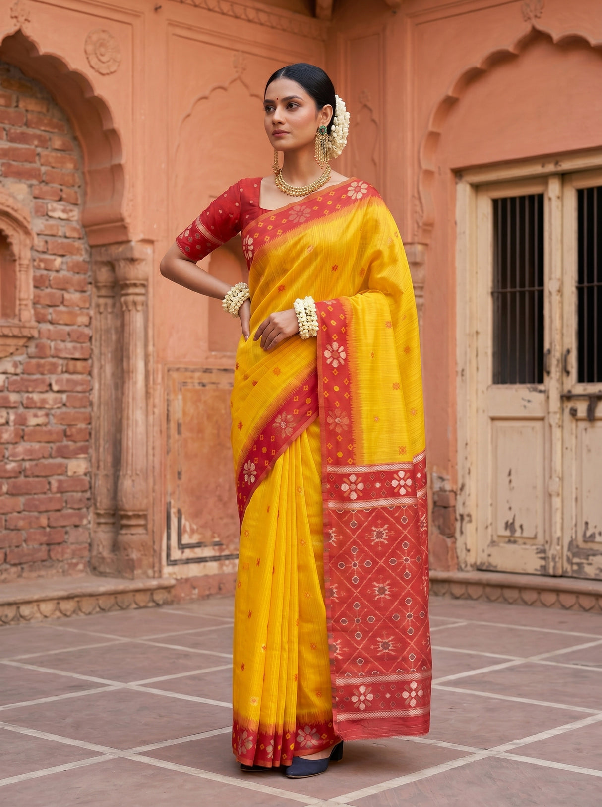 MIMOSA Gold Saree Saree — pose 4 styling detail