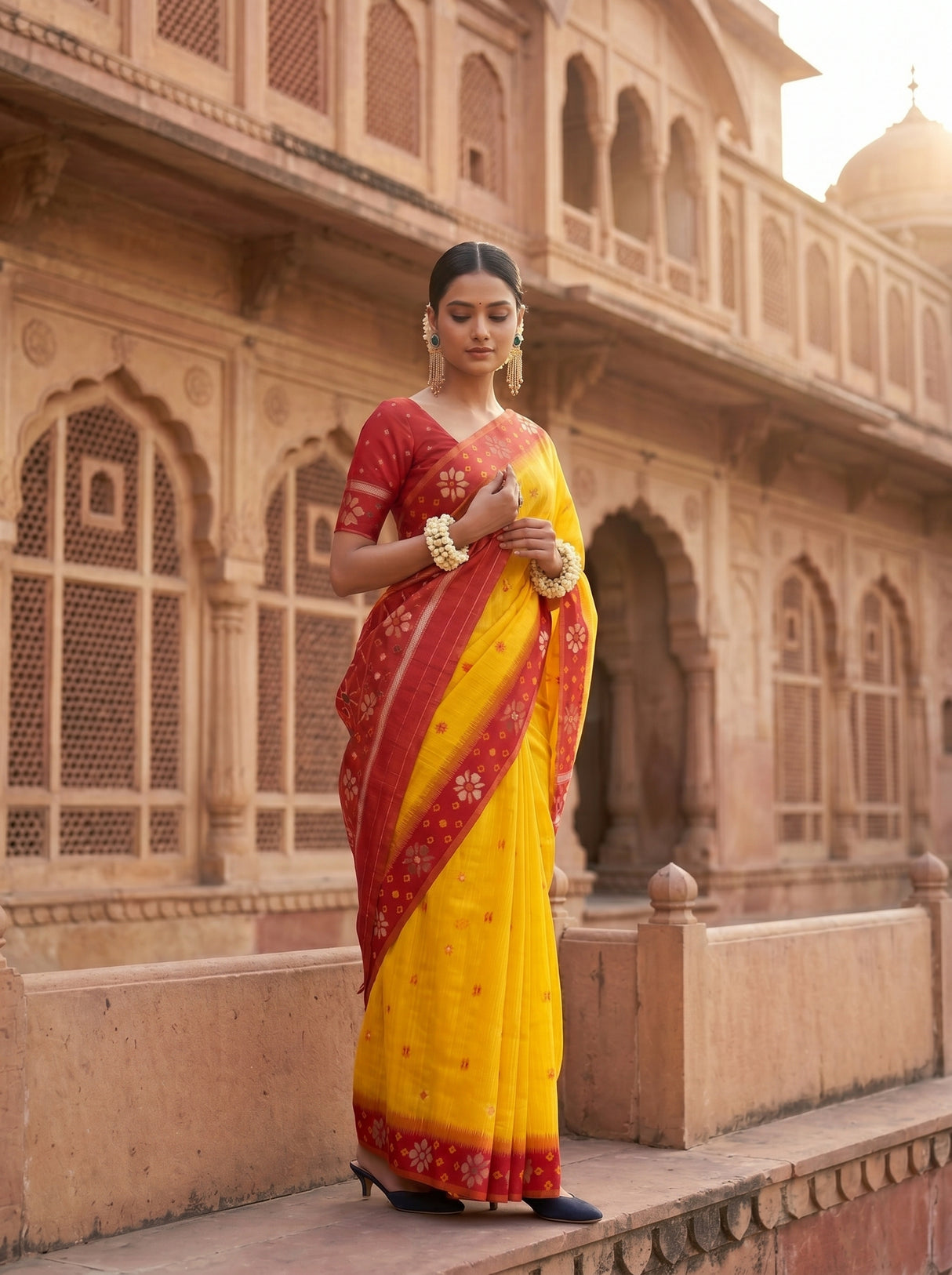 MIMOSA Gold Saree Saree — pose 5 styling detail
