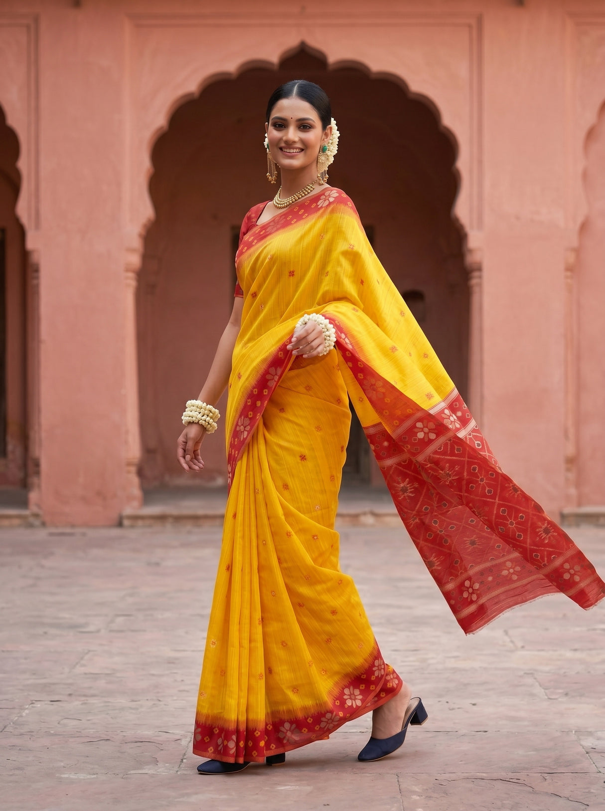 MIMOSA Gold Saree Saree — pose 6 styling detail
