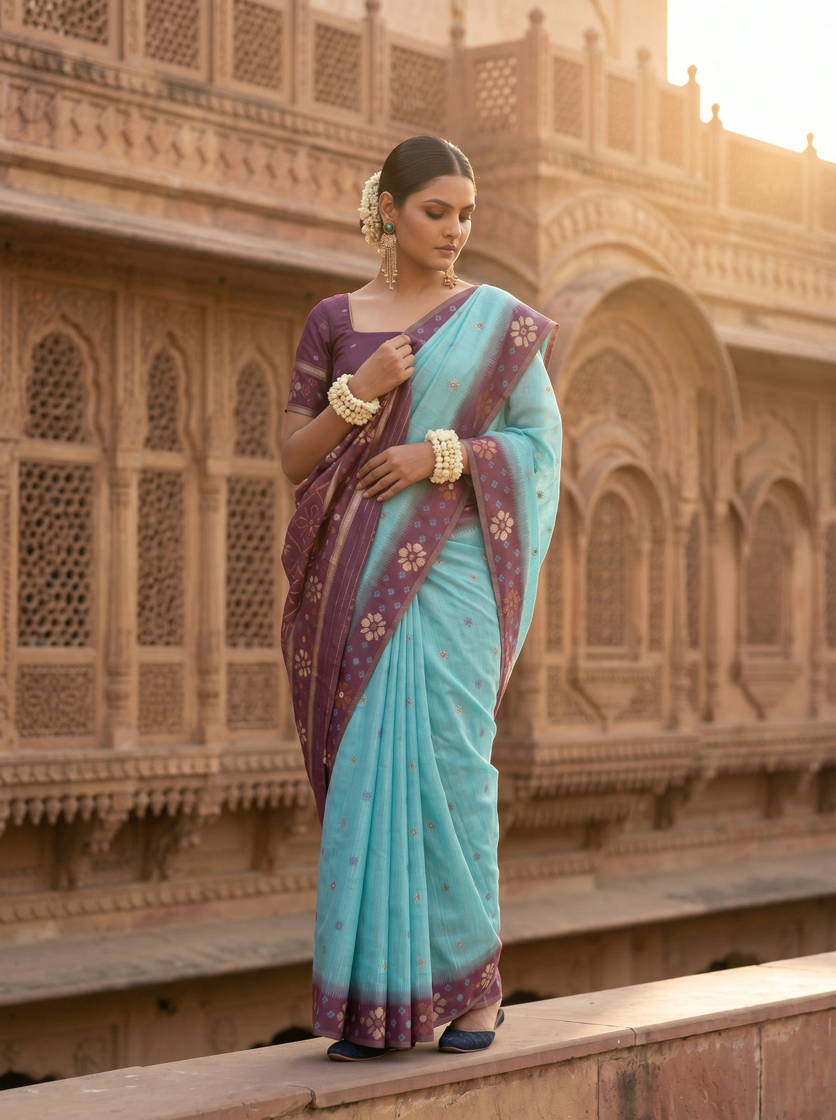 MIMOSA Sapphire Saree Saree — pose 5 styling detail