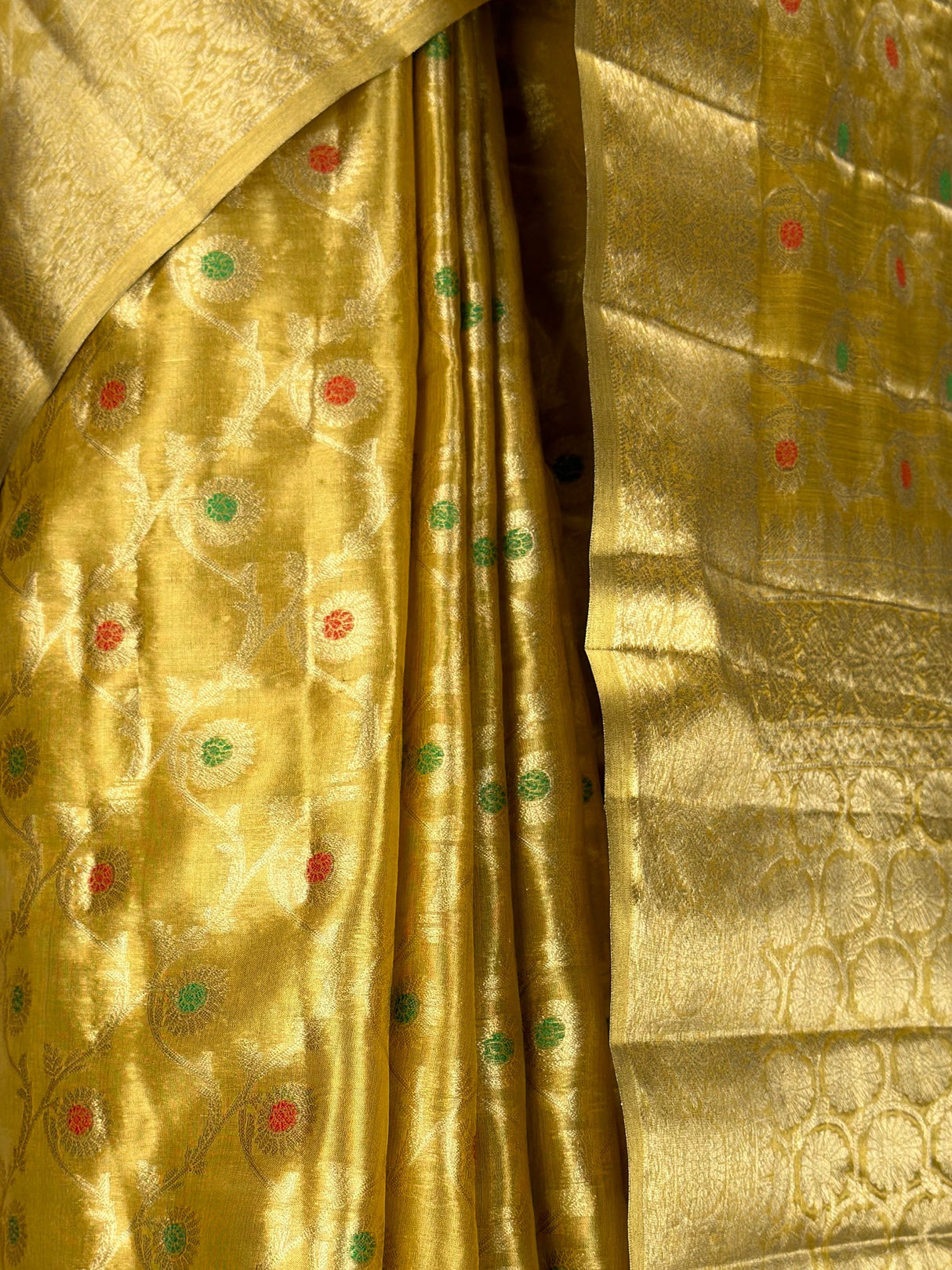 MIMOSA Gold Banarasi Saree — fleets shot full lifestyle