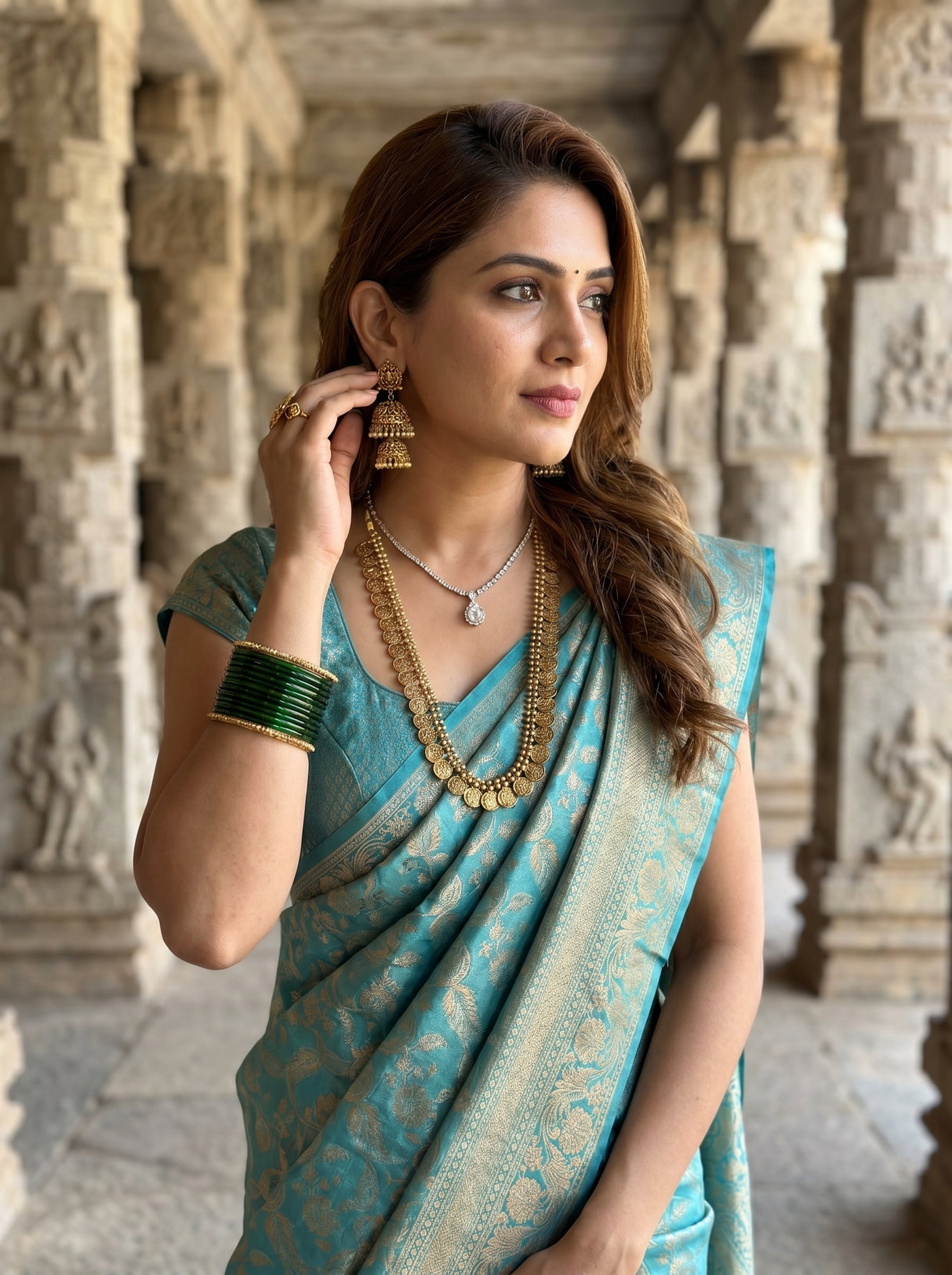 MIMOSA Ananda Saree Saree — pose 10 styling detail