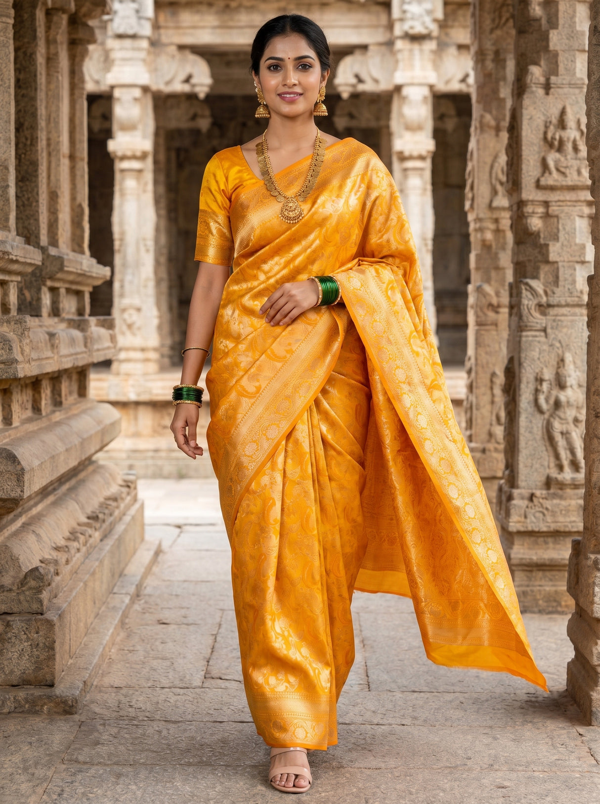 MIMOSA Mustard Saree Saree — pose 7 styling detail