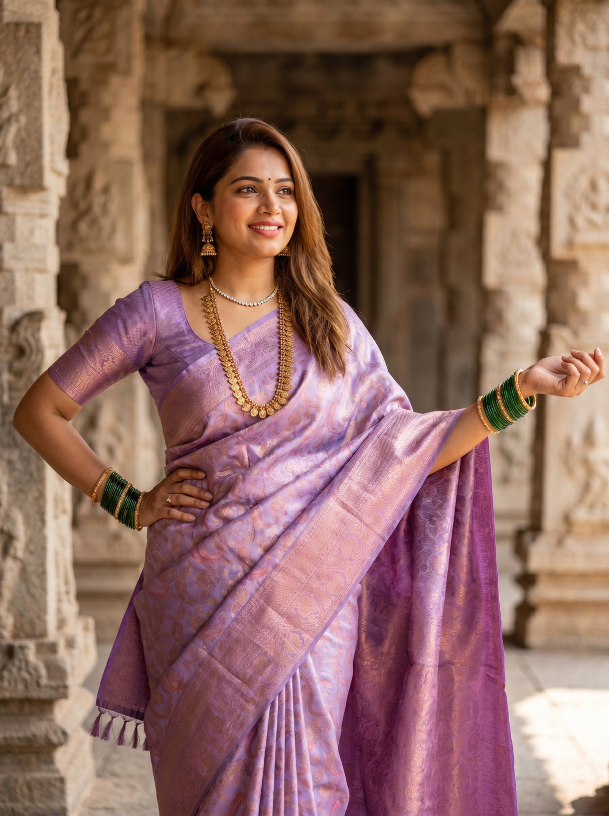 MIMOSA Violet Saree Saree — pose 6 styling detail