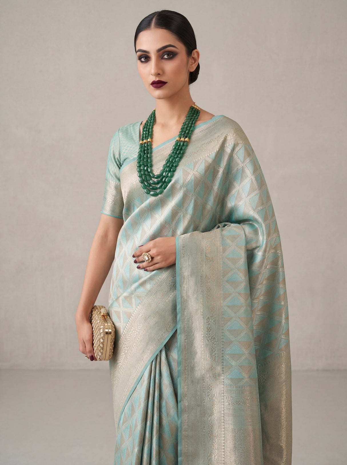 MIMOSA Ananda Kanjivaram Art Silk Saree — Body and Border Detail