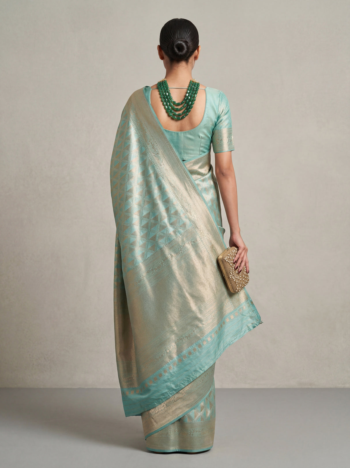 MIMOSA Ananda Kanjivaram Art Silk Saree — pose 5 styling detail