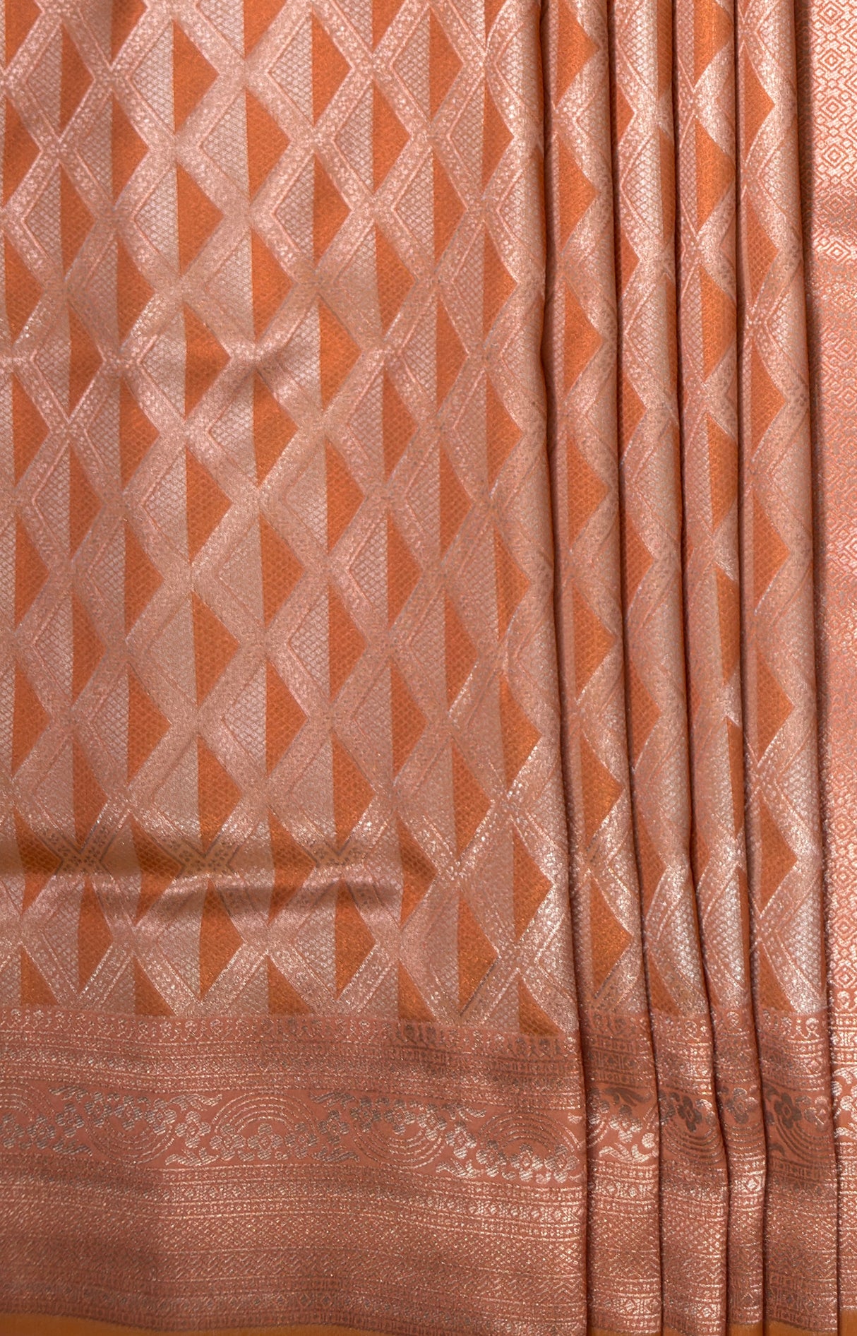 MIMOSA Orange Kanjivaram Art Silk Saree — fleets shot full lifestyle