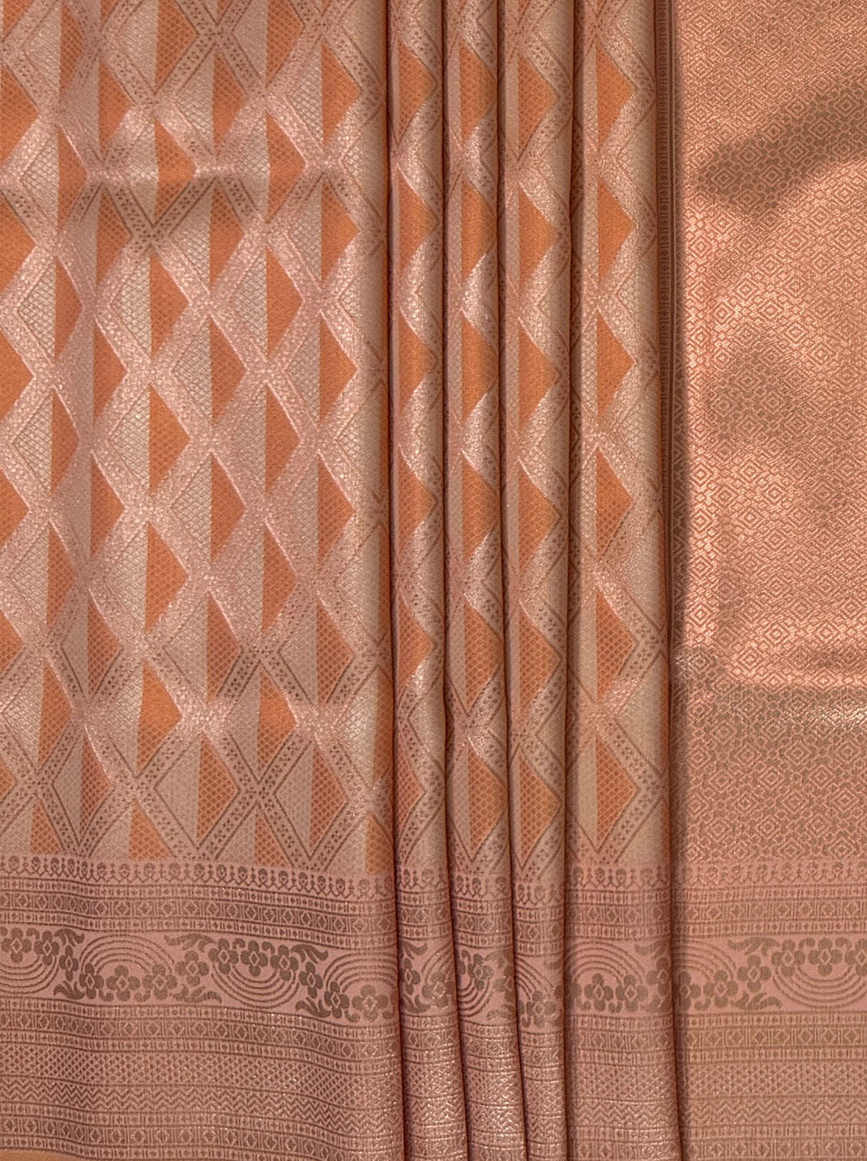 MIMOSA Peach Kanjivaram Art Silk Saree — fleets shot full lifestyle