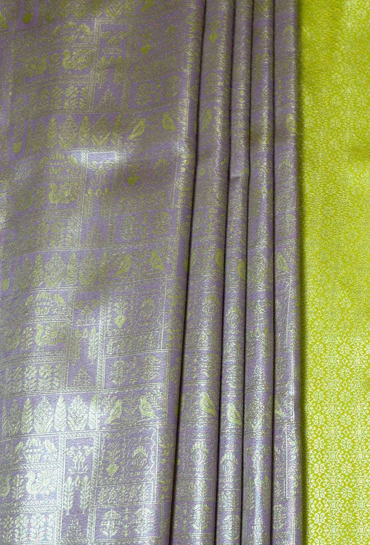 MIMOSA Grey Kanjivaram Art Silk Saree β fleets shot full lifestyle