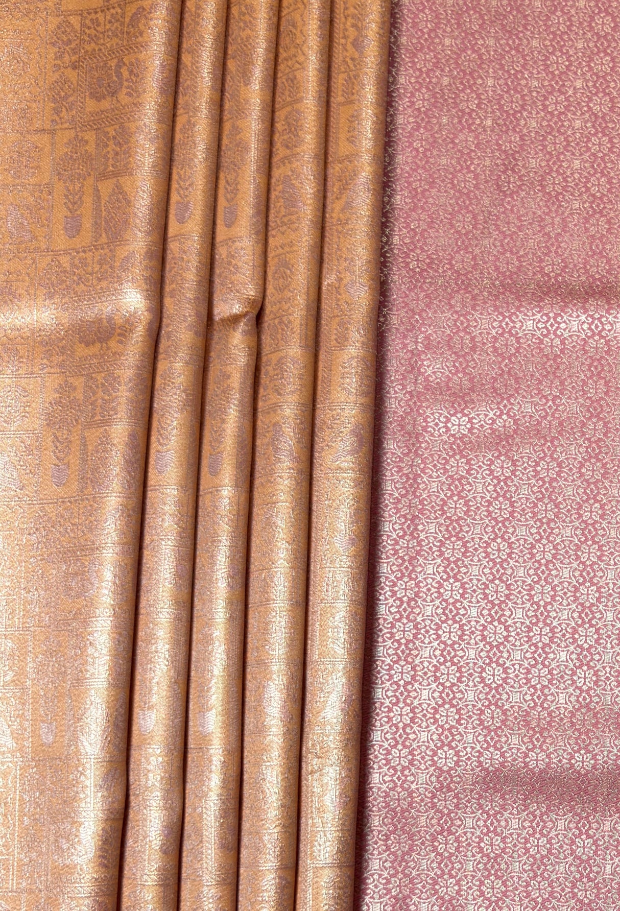 MIMOSA Peach Kanjivaram Art Silk Saree β fleets shot full lifestyle
