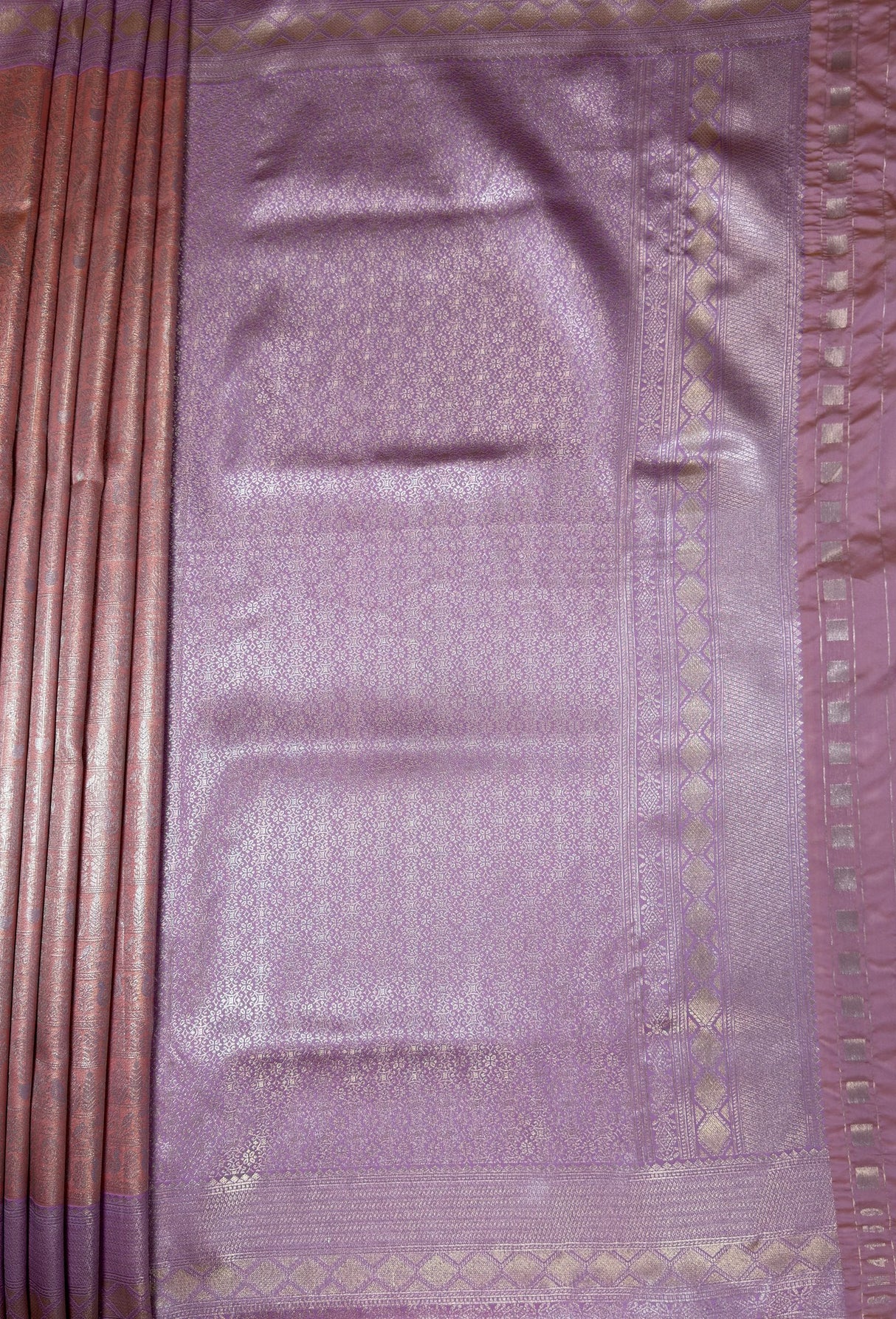 MIMOSA Pink Kanjivaram Art Silk Saree β pallu and zari work detail