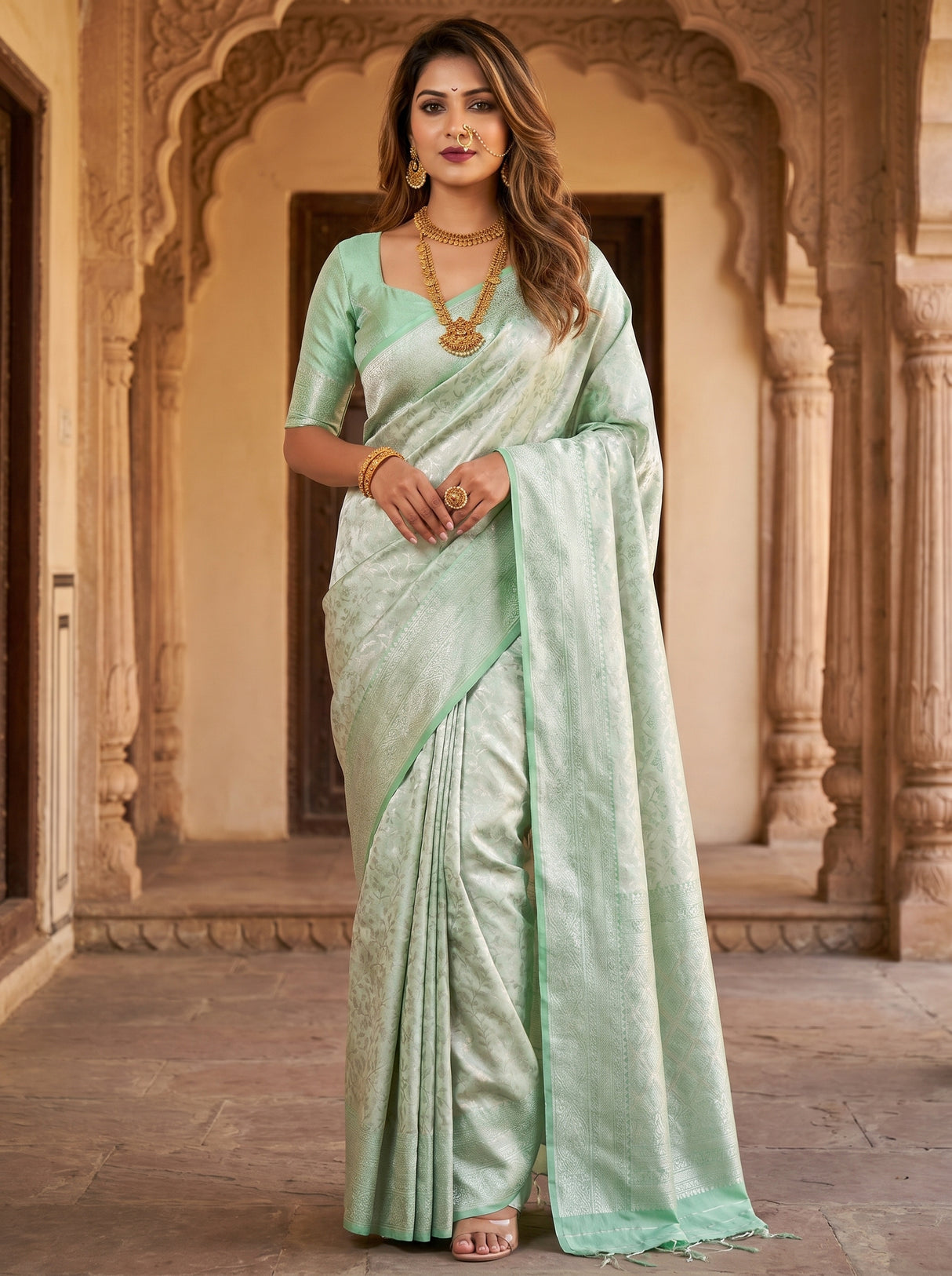 MIMOSA Liril Kanjivaram Art Silk Saree β full view