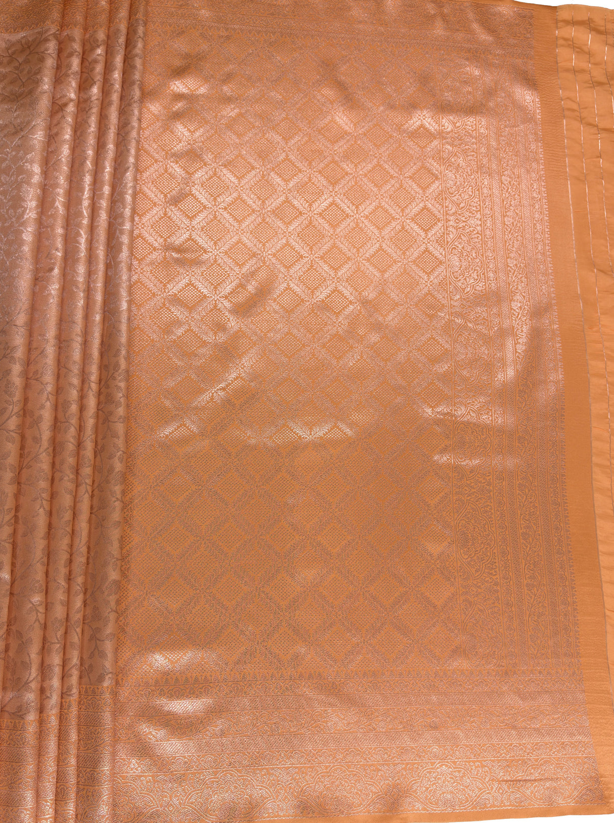 MIMOSA Peach Kanjivaram Art Silk Saree β pallu and zari work detail