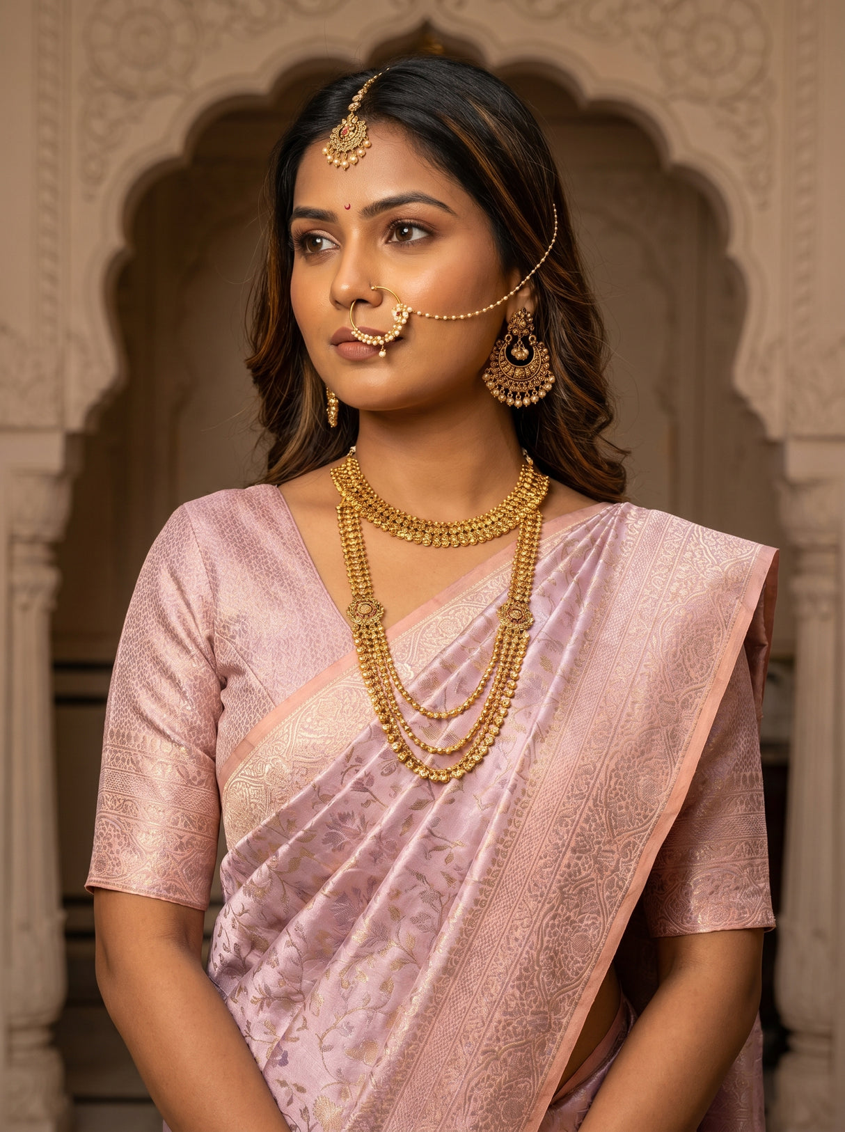 MIMOSA Violet Kanjivaram Art Silk Saree β pose 10 styling detail