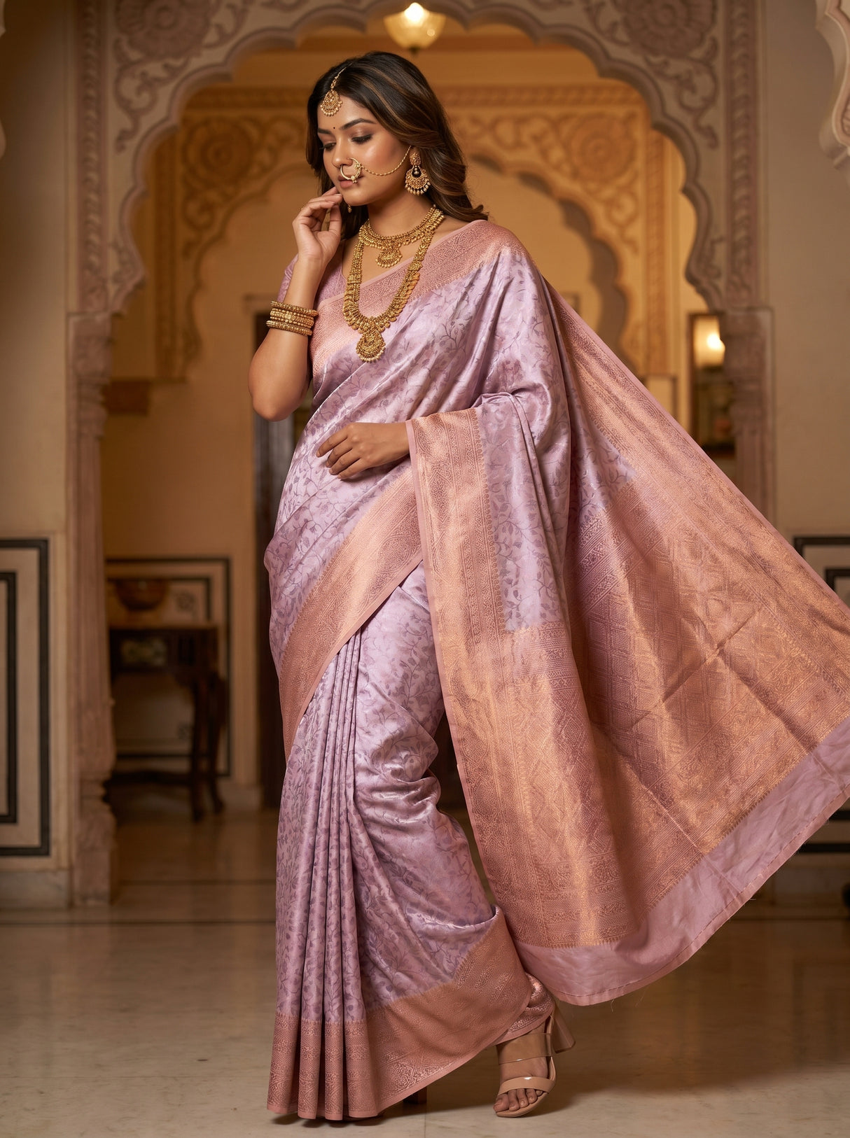 MIMOSA Violet Kanjivaram Art Silk Saree β detailed view of the border