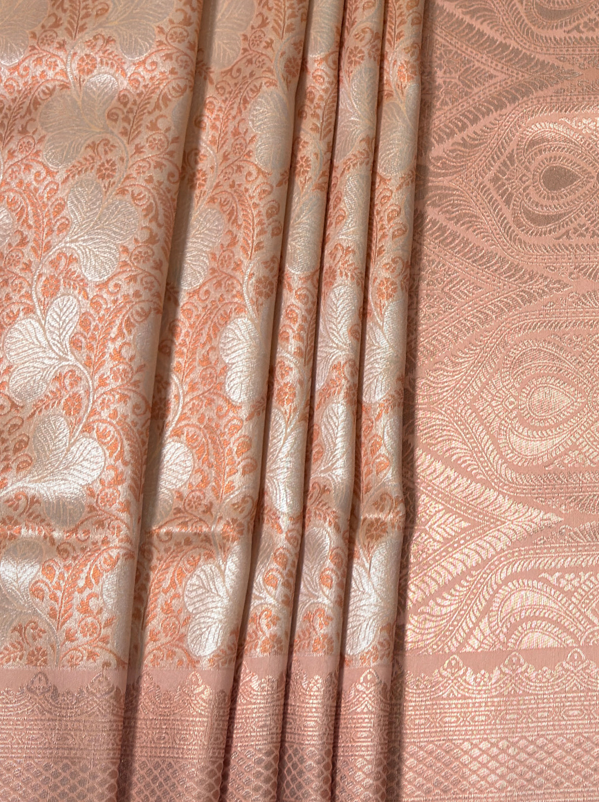 MIMOSA Peach Kanjivaram Art Silk Saree β fleets shot full lifestyle