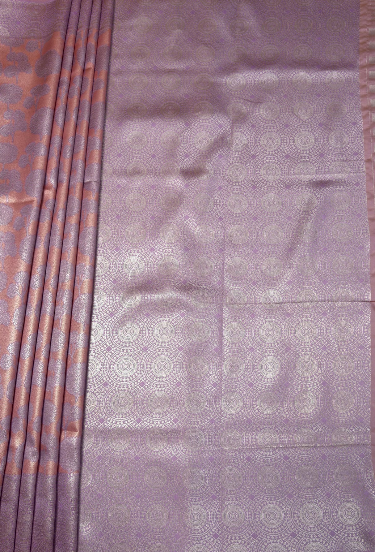 MIMOSA Pink Kanjivaram Art Silk Saree β pallu and zari work detail