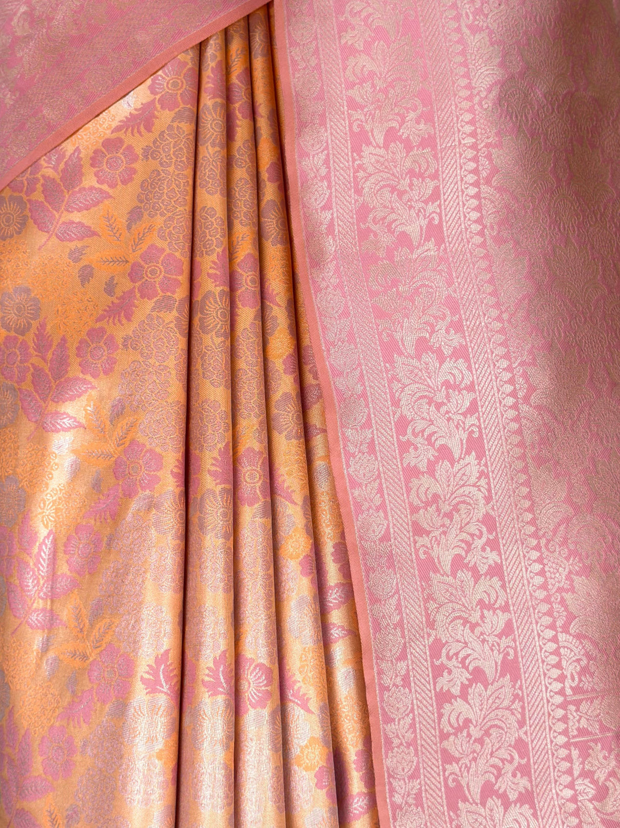 MIMOSA Peach Saree Saree — fleets shot full lifestyle