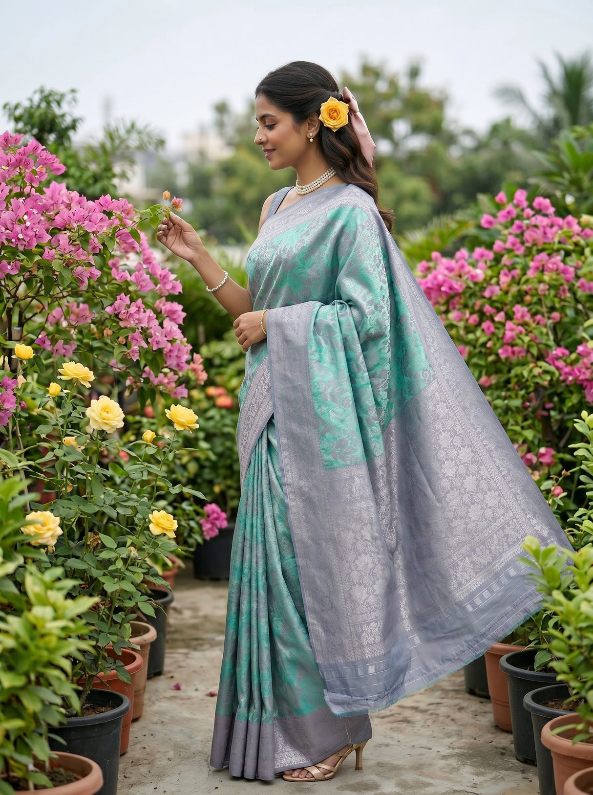 MIMOSA Rama Saree Saree — pose 3 styling detail