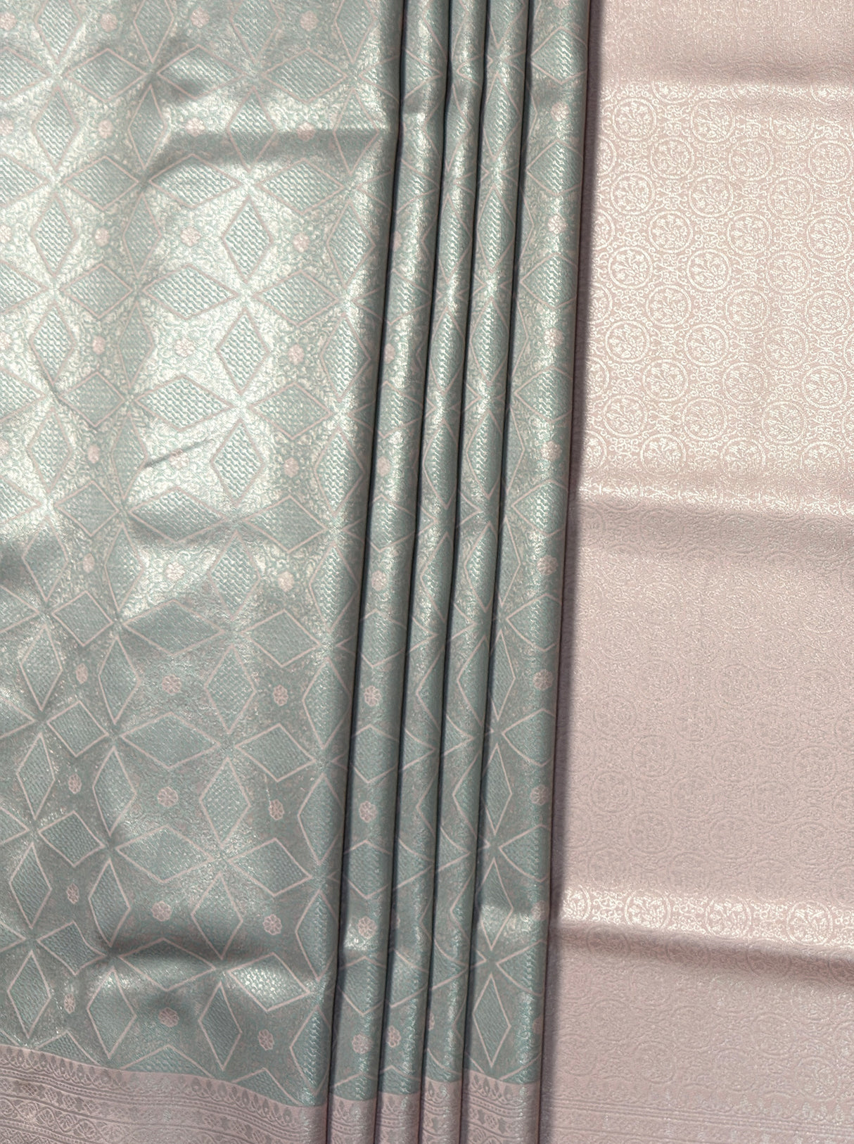 MIMOSA Grey Kanjivaram Art Silk Saree — fleets shot full lifestyle
