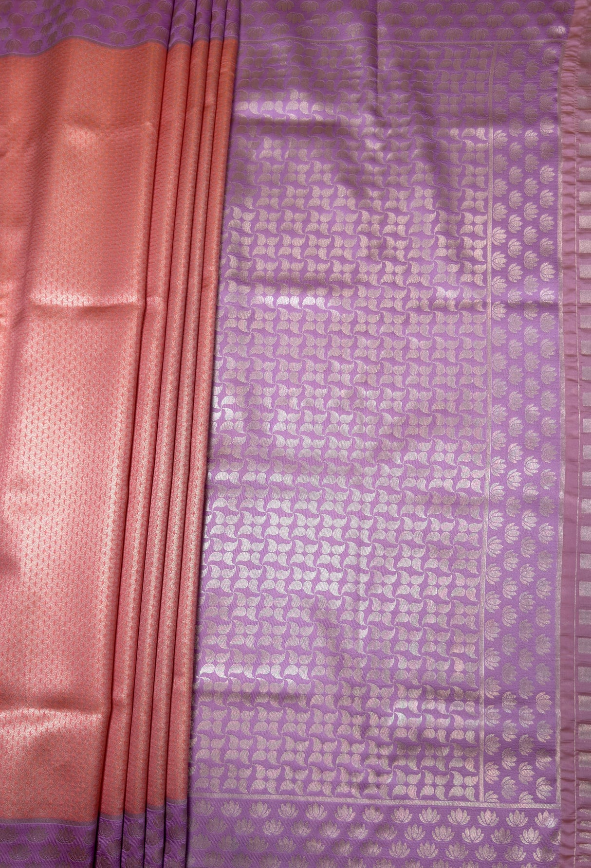 MIMOSA Pink Kanjivaram Art Silk Saree β pallu and zari work detail