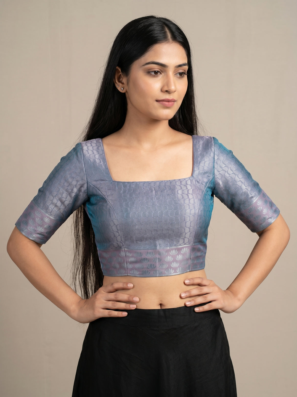 MIMOSA Rama Kanjivaram Art Silk Saree β blouse close-up