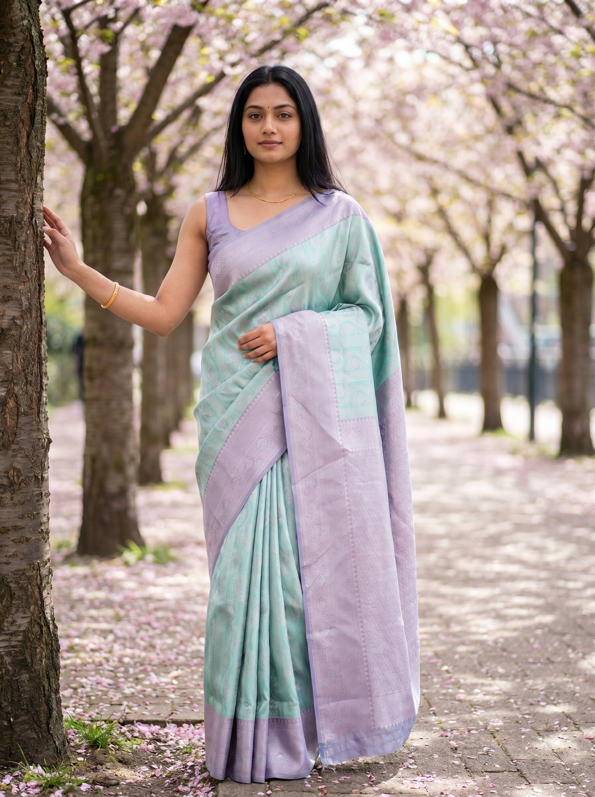 MIMOSA Rama Kanjivaram Art Silk Saree β pallu detail