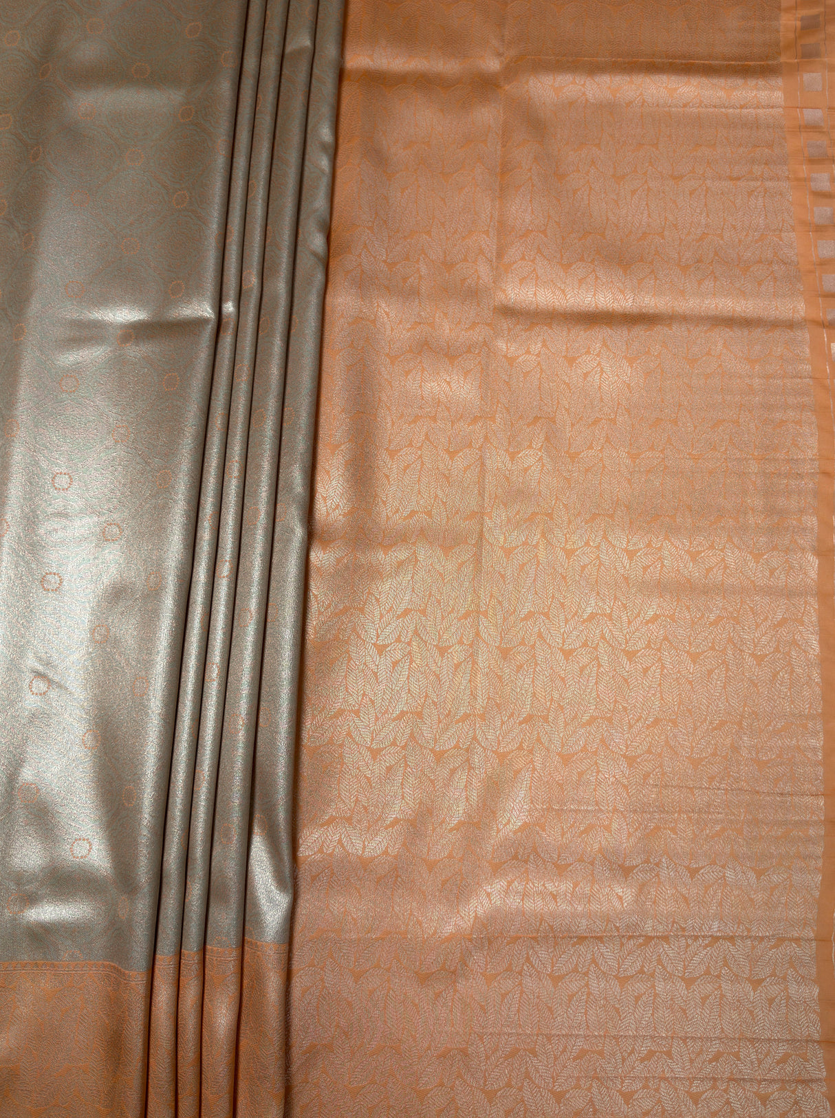 MIMOSA Chikoo Kanjivaram Art Silk Saree β pallu and zari work detail