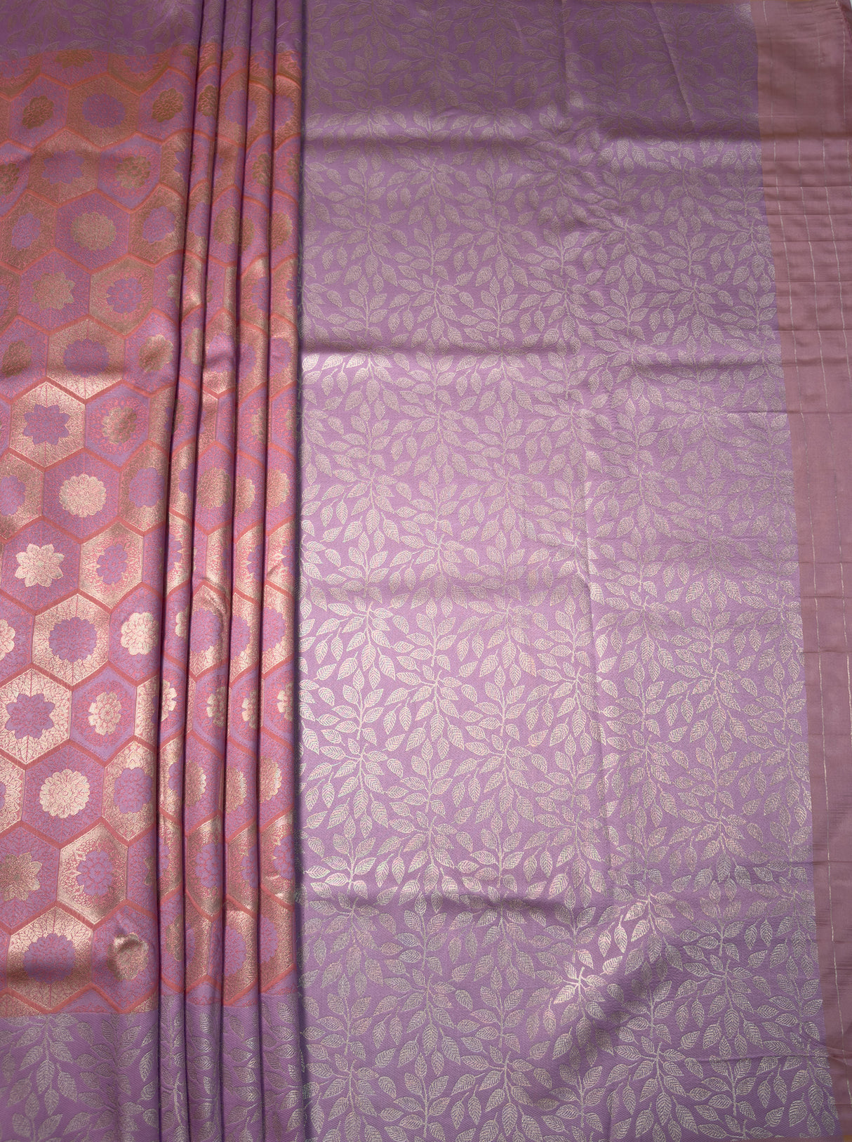 MIMOSA Pink Kanjivaram Art Silk Saree β pallu and zari work detail