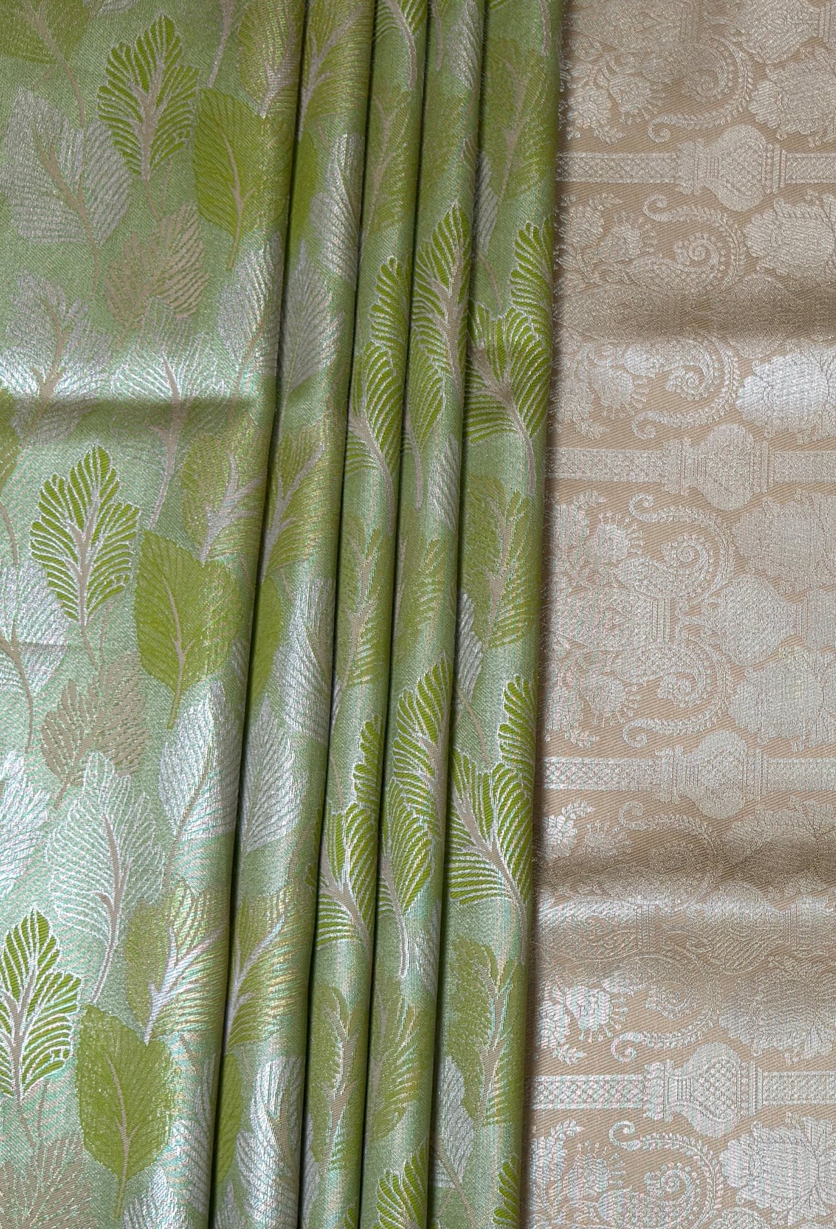 MIMOSA Olive Kanjivaram Art Silk Saree β fleets shot full lifestyle