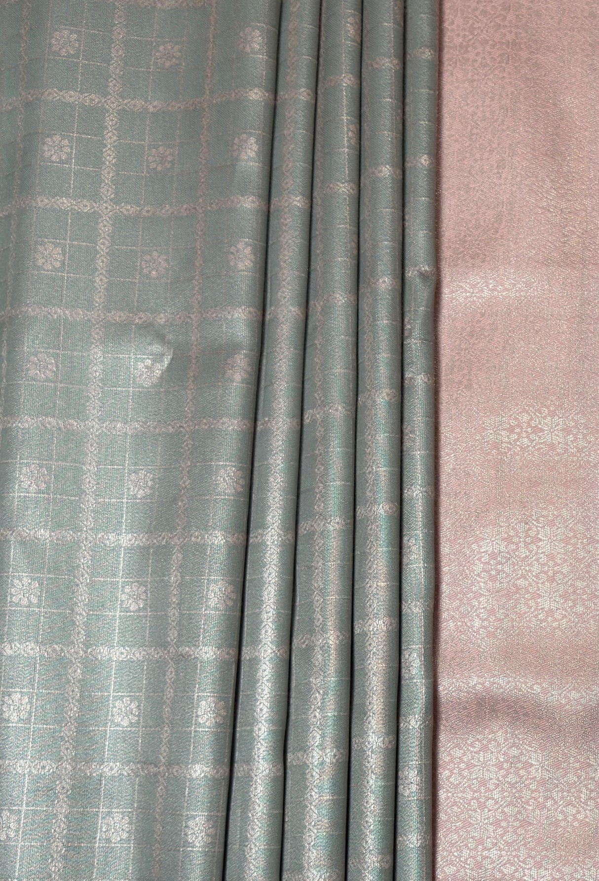 MIMOSA Grey Kanjivaram Art Silk Saree β fleets shot full lifestyle