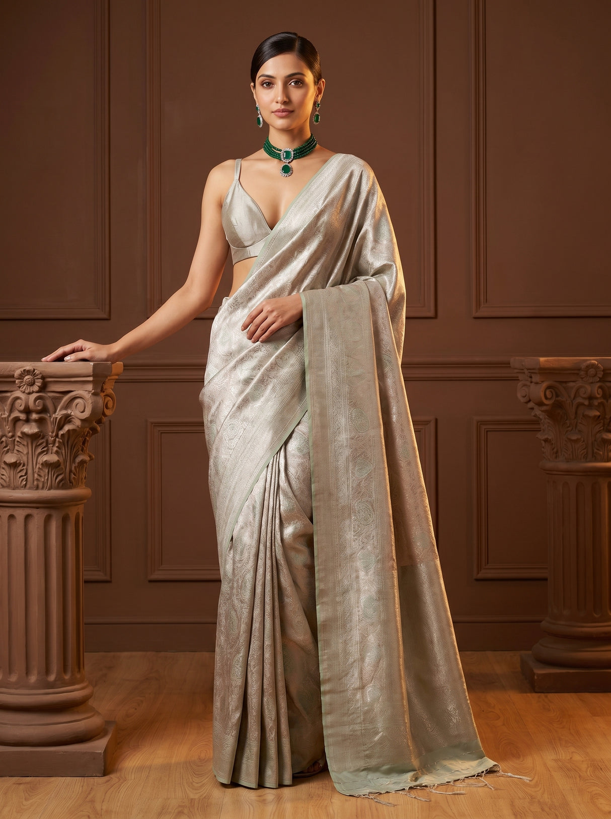 MIMOSA Pink Kanjivaram Art Silk Saree β Border Detail