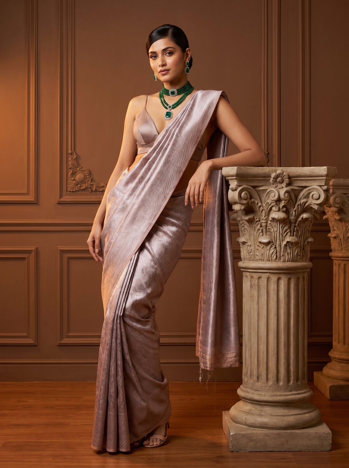 MIMOSA Violet Kanjivaram Art Silk Saree β pose 8 styling detail