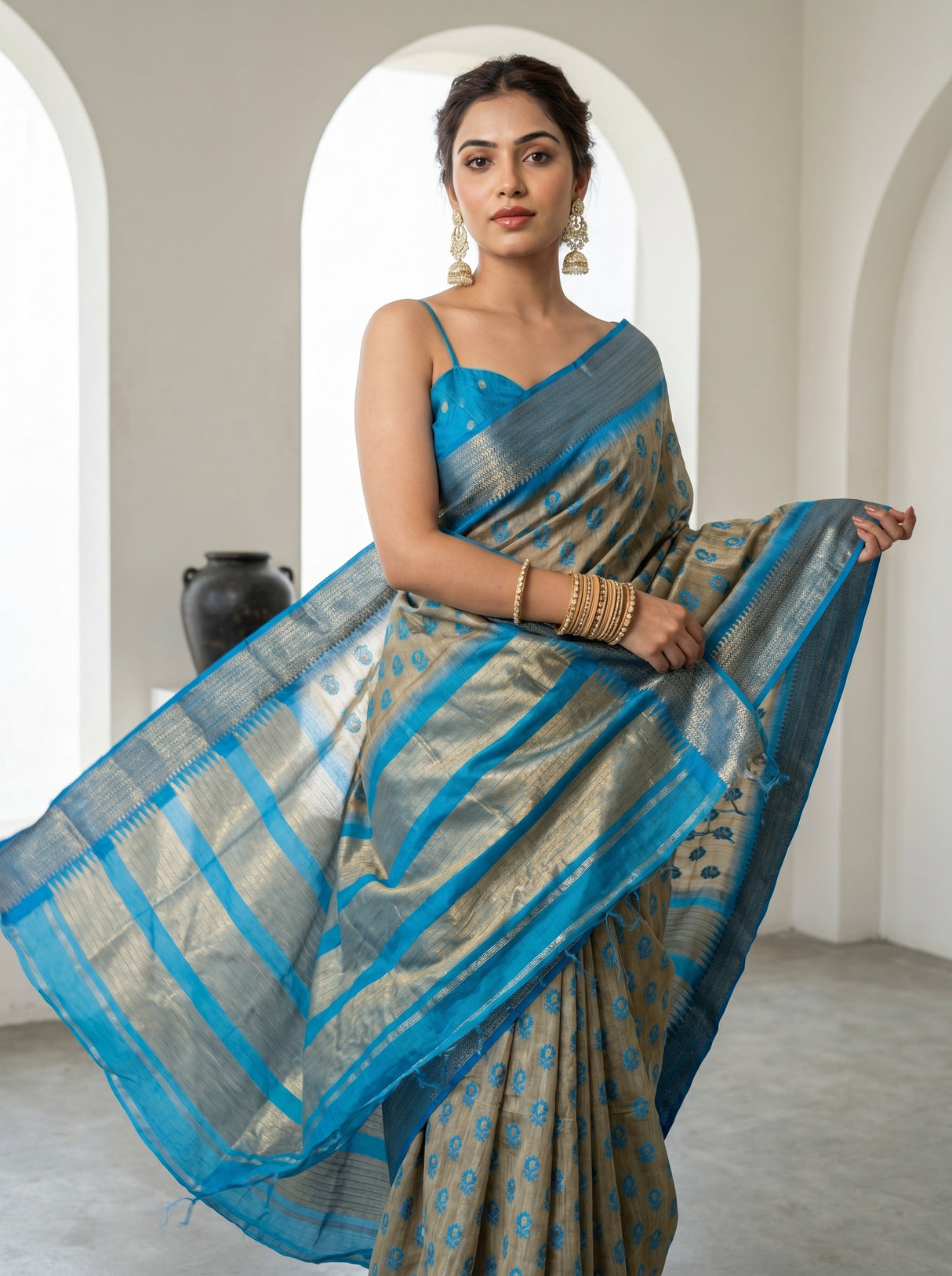 MIMOSA Ananda Banarasi Art Silk Saree β pose 6 styling detail
