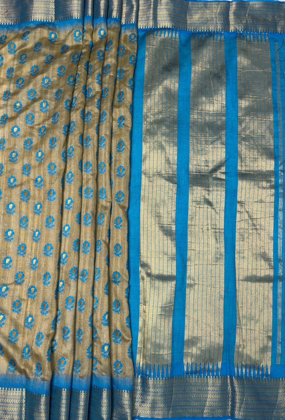MIMOSA Ananda Banarasi Art Silk Saree β pallu and zari work detail