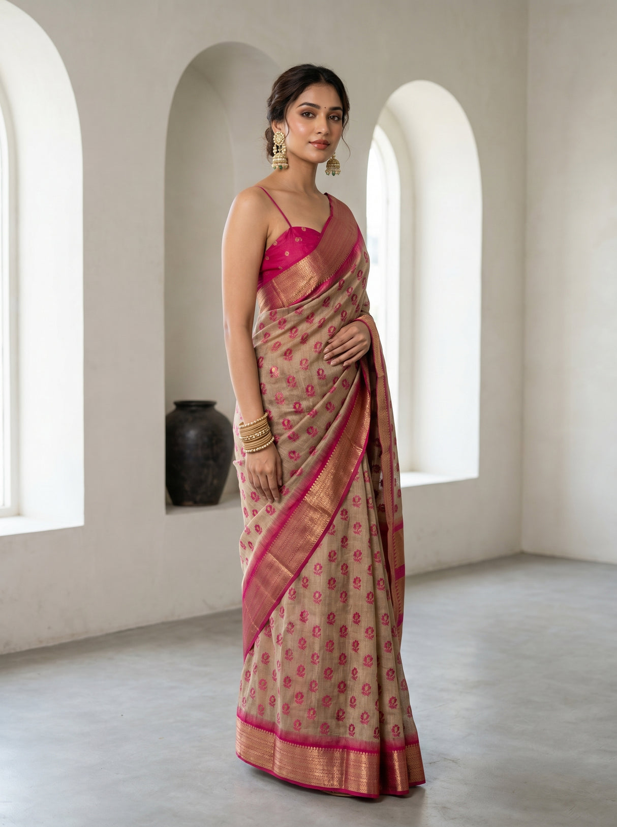 MIMOSA Rani Banarasi Art Silk Saree β Blouse Fabric Detail