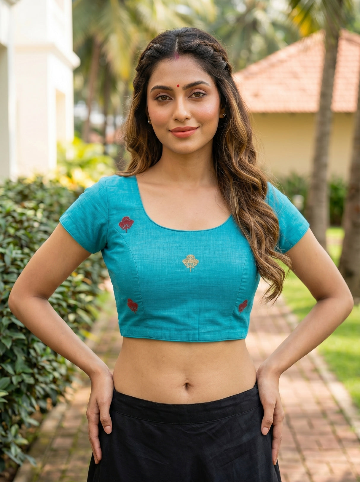 MIMOSA Ananda Banarasi Art Silk Saree — blouse close-up