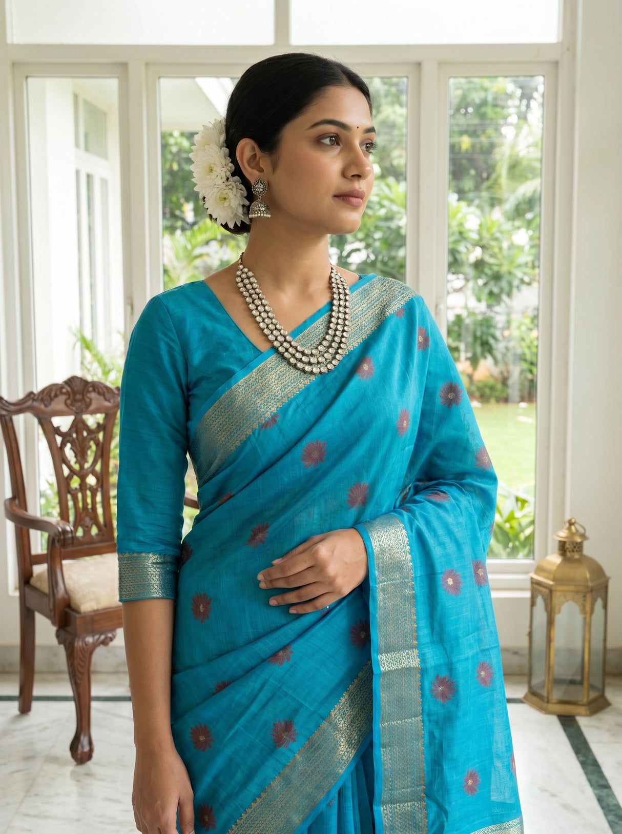 MIMOSA Ananda Banarasi Art Silk Saree β pose 10 styling detail