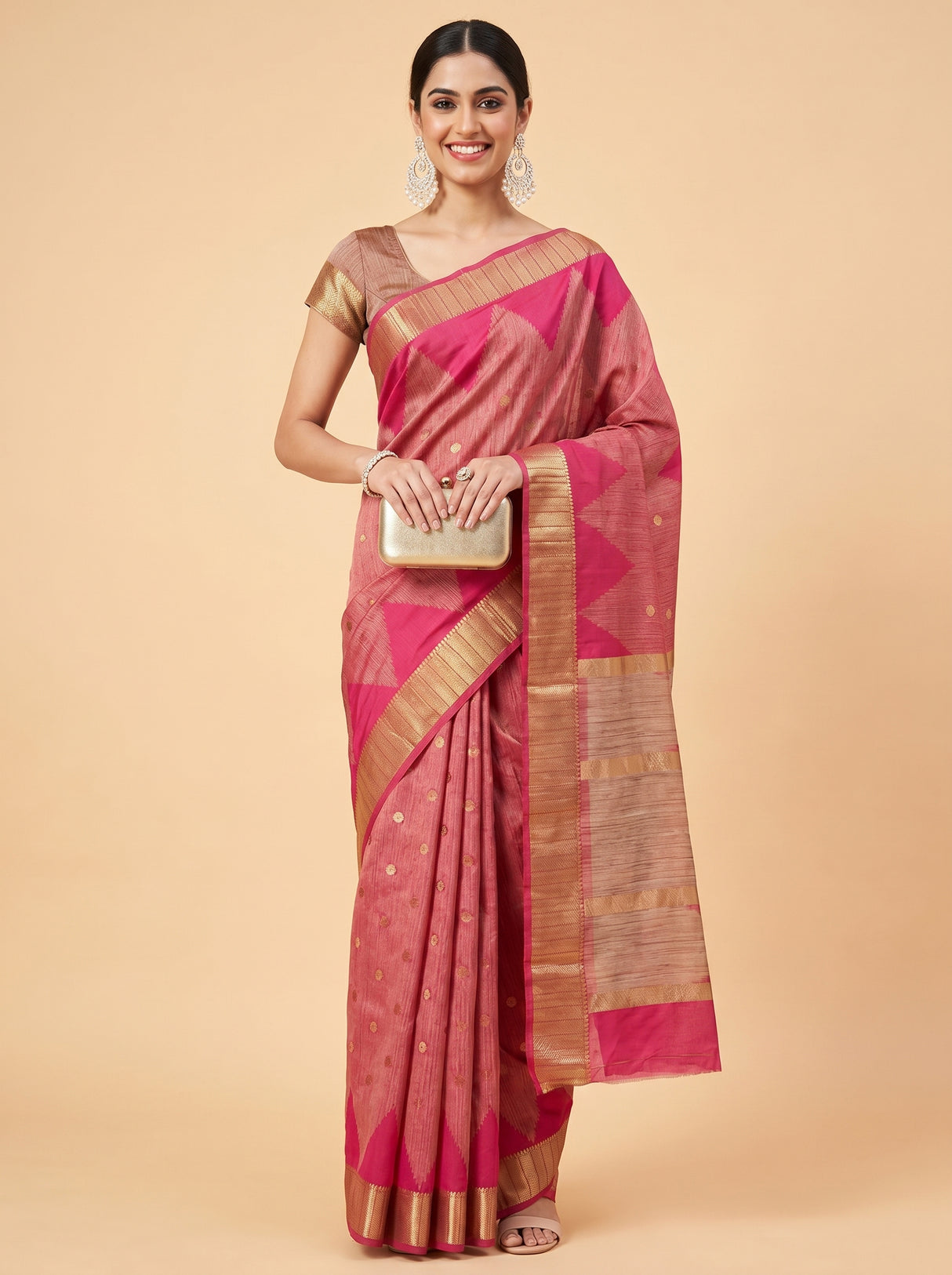 MIMOSA Rani Banarasi Art Silk Saree β Mannequin Draped View