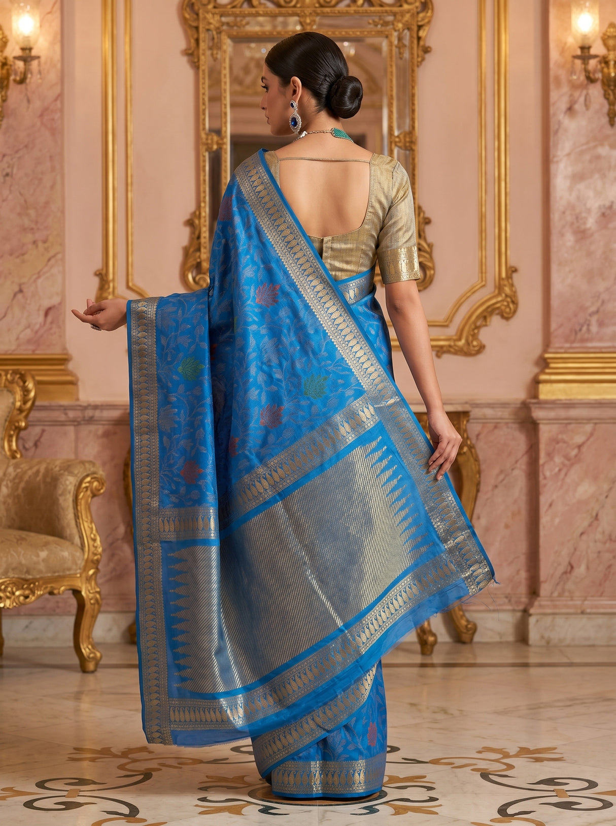 MIMOSA Ananda Banarasi Art Silk Saree β Blouse Piece Detail