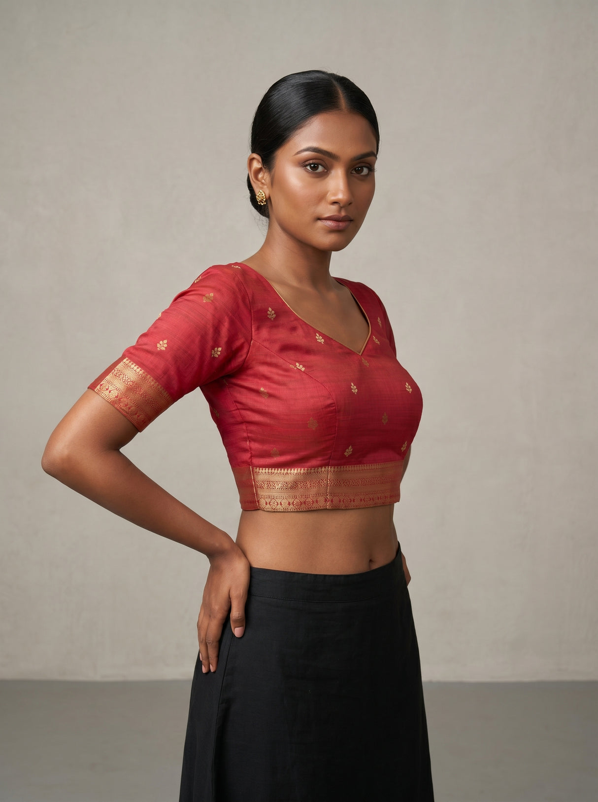 MIMOSA Rani Banarasi Art Silk Saree β blouse close-up