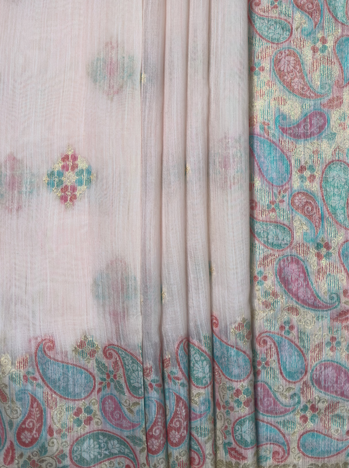 MIMOSA Pink Banarasi Linen Saree β fleets shot full lifestyle