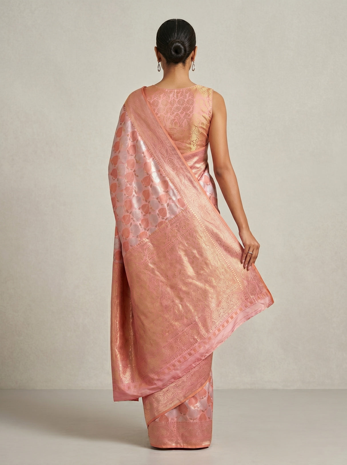 MIMOSA Pink Kanjivaram Art Silk Saree β Pallu Detail
