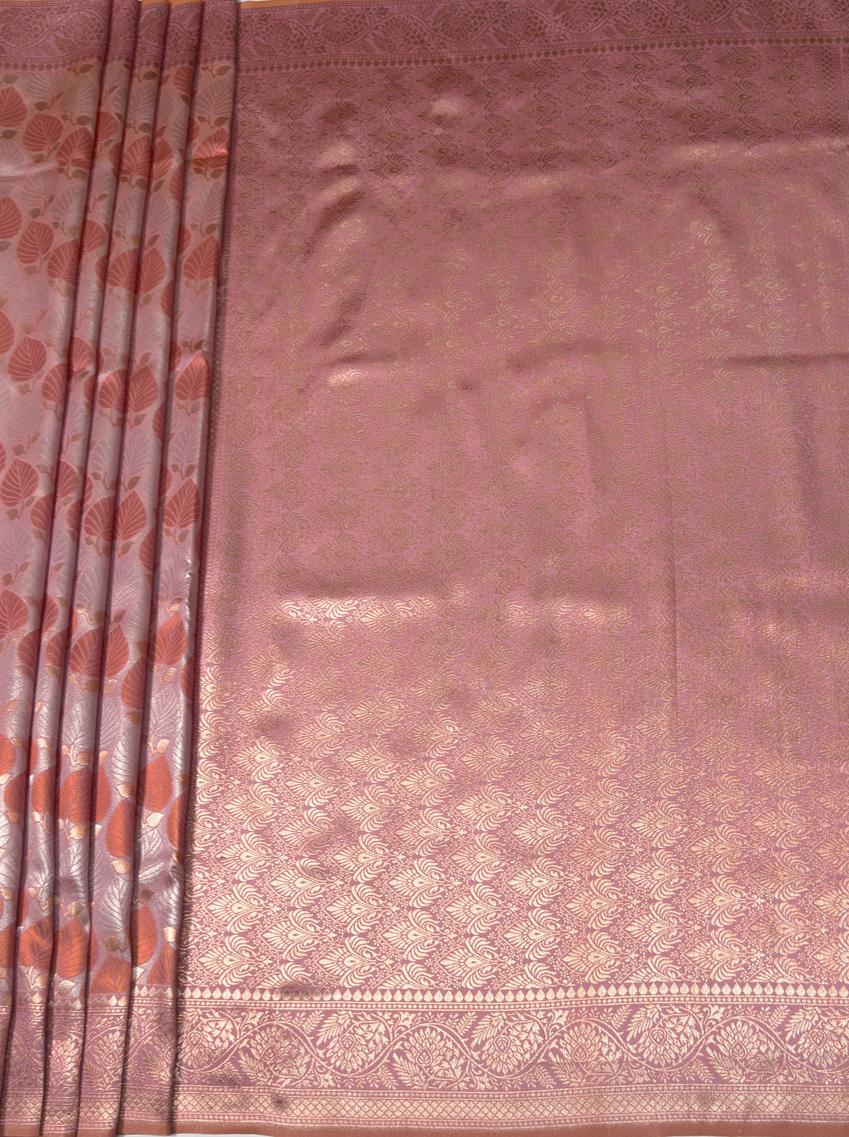 MIMOSA Pink Kanjivaram Art Silk Saree β pallu and zari work detail